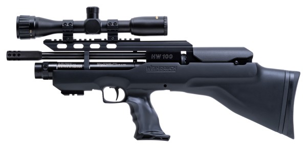 Pressluftgewehr Weihrauch HW 100 Bullpup, Synthetikschaft, Schalldämpfer, Kaliber 4,5 mm (P18)