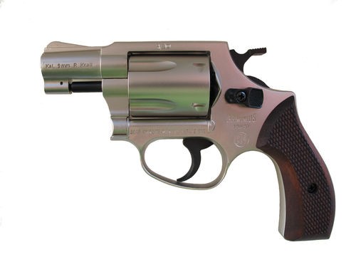 Schreckschussrevolver Weihrauch HW 37 stainless-Holzgriff 9mm knall